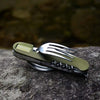 Folding Spoon Fork 7-in-1 Cutlery Travel Multitool Kit Outdoor Public Restaurant Picnic Pocket